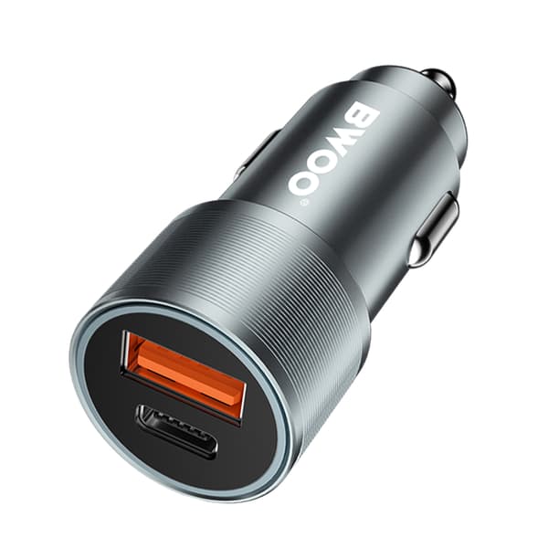 BWOO BO-CC73 PD billaddare 1x USB-C - USB-A port 38W silver silver