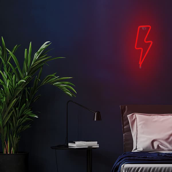 Neon LED-lampa BOLT röd Bat + USB FLNE06 Forever Light röd