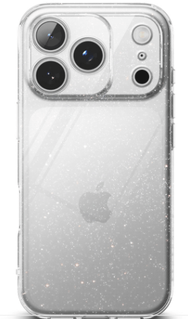 Matt TPU-skal för iPhone 17 Pro Max glitter transparent