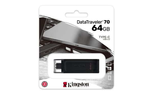 Kingston pendrive 64GB USB-C DT70 svart