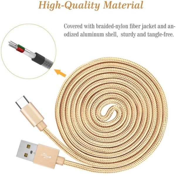 3 st hög kvalitet 1 m  usb-c svart