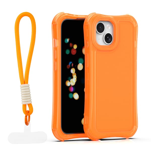 Safepop skal med rem för iPhone 15 orange orange
