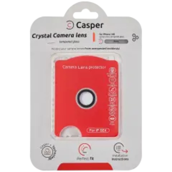 Casper Kameralinsskydd för iPhone 16E / 17E (Silver) (Klar)