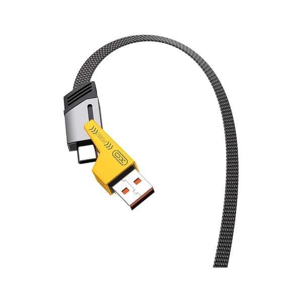 XO-kabel NB283 4-i-1 USB-C - Lightning + USB - USB-C 60W 1,0m grå