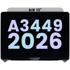 Komplett LCD-skärmmontering för MacBook Air 13\" A3449 (2026) (Äkta OEM) (Silver) silver