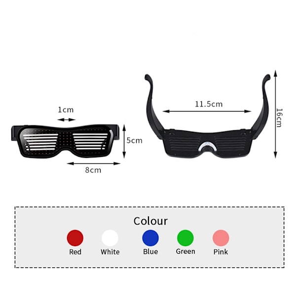 Bluetooth Appkontroll  Led Party Glasögon multi