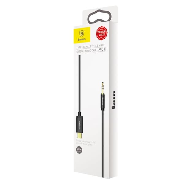 Baseus ljudkabel Yiven M01 USB-C - jack 3,5 mm 1,2 m svart