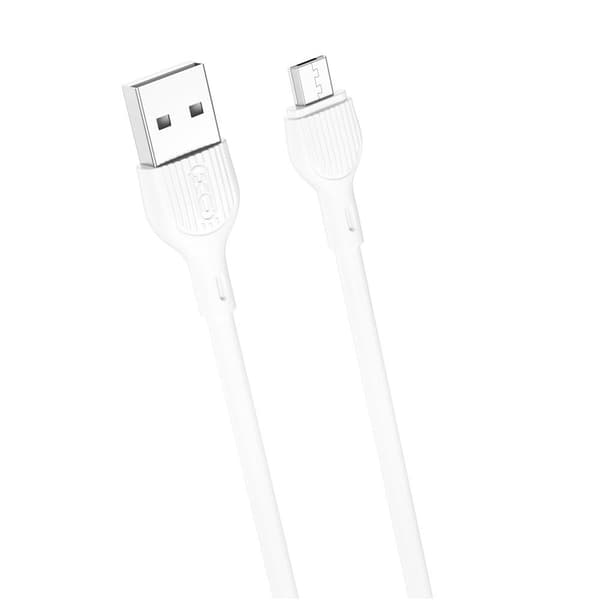 XO-kabel NB200 USB - microUSB 1,0m 2.1A vit