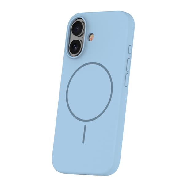Silikon tunt Mag-skal för iPhone 16 ljusblå blå
