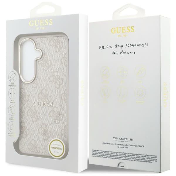 Guess fodral 4G Embossed Ring MagSafe för Samsung Galaxy S26 rosa