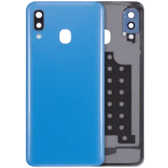 Baksidesglas med kameralins för Samsung Galaxy A40 (A405 / 2019) (Eftermarknad Plus) (Blå)