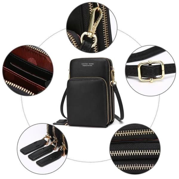 Mini Crossbody telefonväska för kvinnor grå
