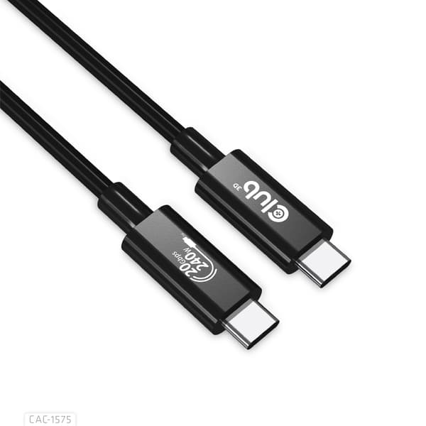 Club 3D CAC-1575 USB4 Gen2x2 USB-C kabel 2m svart