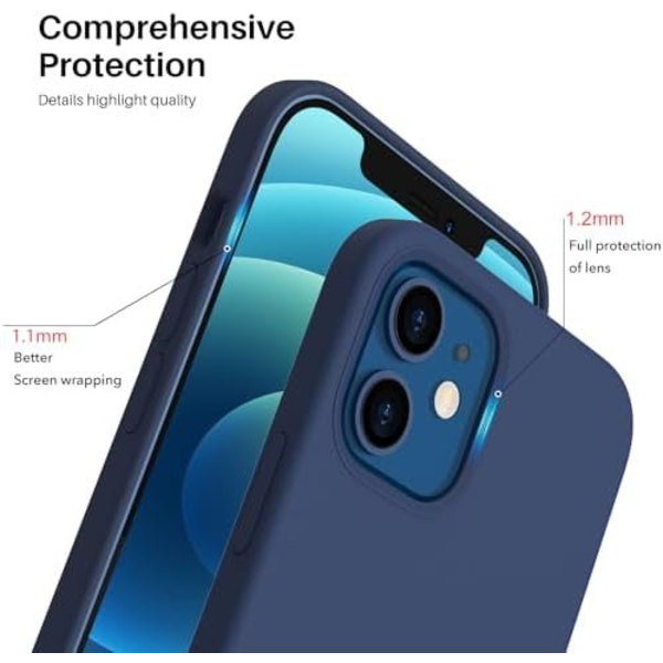 Luksuriøst flydende silikonecover til iPhone 14 Pro Max sort blue
