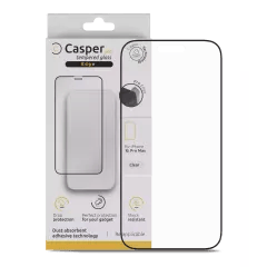 Casper Pro Edge Härdat Glas för iPhone 16 Pro Max / 17 Pro Max / 18 Pro Max (Detaljhandelsförpackning) (Klar) röd