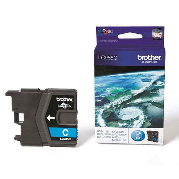 Brother LC 985C Cyan 260 sidor bläck