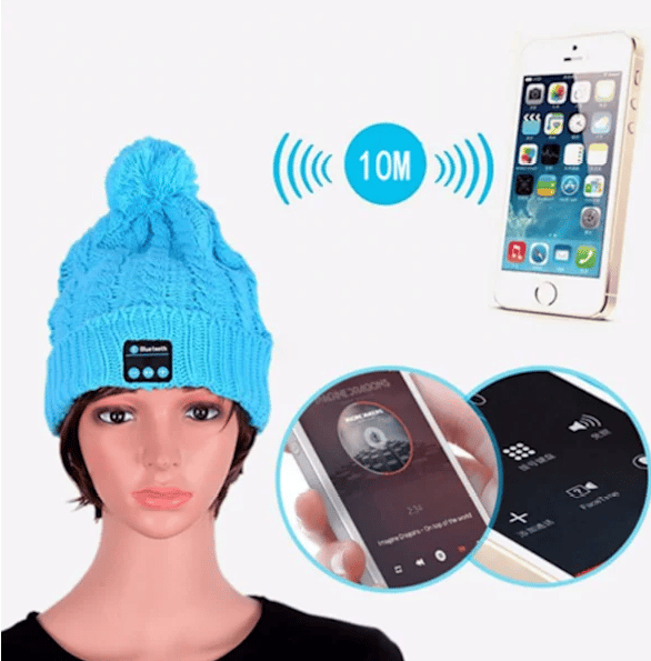 Bluetooth-mössa med tofs, blå