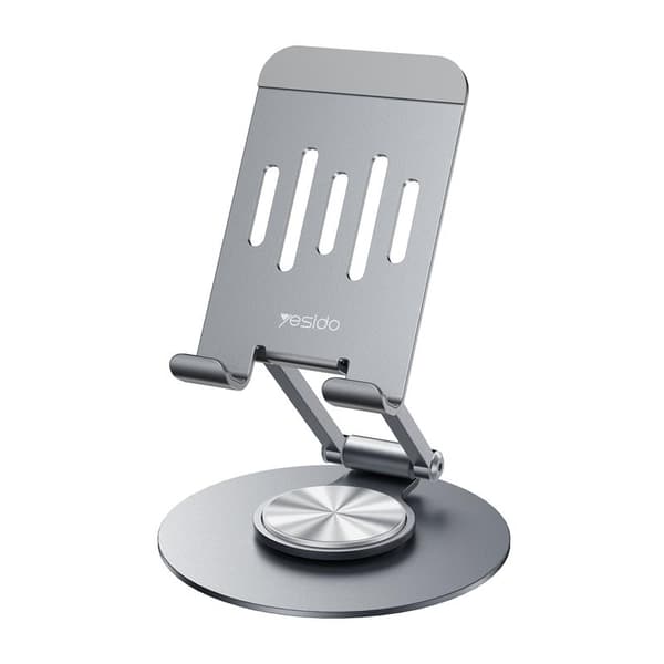 YESIDO UNIVERSAL BORDSTÄLL C299 FÄLLBAR ROTERANDE SILVER