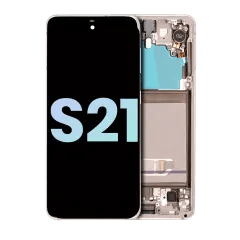 OLED-enhet med ram för Samsung Galaxy S21 5G (Service Pack) (Phantom White)