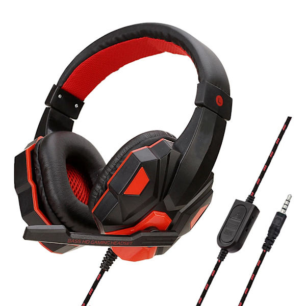 Spelheadset för dator/PS4 röd