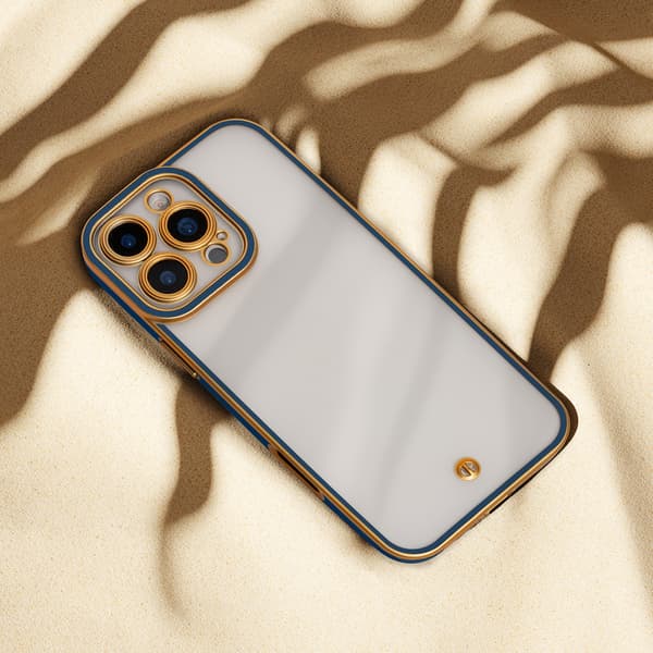 Silkeslent guldfodral för iPhone 17 Air blå