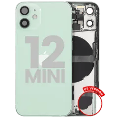 Baksida med smådelar för iPhone 12 Mini (amerikansk version) (begagnad OEM-dragning: klass A) (grön)