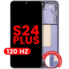 OLED-enhet med ram för Samsung Galaxy S24 Plus 5G (USA & internationell version) (Eftermarknad Plus) (120Hz) (Kobolt violett)