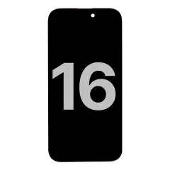 OLED-enhet kompatibel med iPhone 16 med flexkabel för ljussensor (Använd OEM-dragning: Klass A)