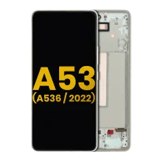 OLED-enhet med ram för Samsung Galaxy A53 5G (A536 / 2022) (Renoverad) (Vit)
