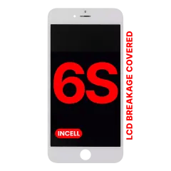 LCD-enhet med stålplatta för iPhone 6S (Eftermarknad Pro: XO7 Incell) (Vit)