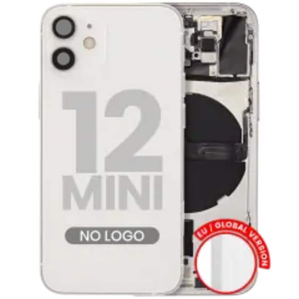 Baksida med smådelar för iPhone 12 Mini (EU / Global version) (Eftermarknad Plus) (Vit)