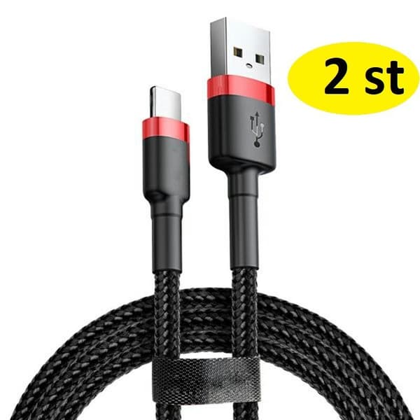 2-pack 1 m USB-A till Lightning snabbladdningskablar