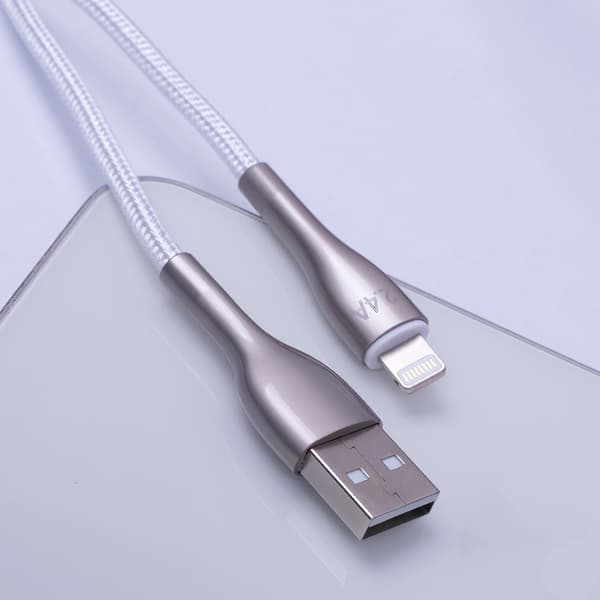 Forever Sleek kabel USB - Lightning 1,0 m 2 4A vit vit