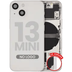 Baksida med smådelar för iPhone 13 Mini (amerikansk version) (Aftermarket Plus) (Starlight)