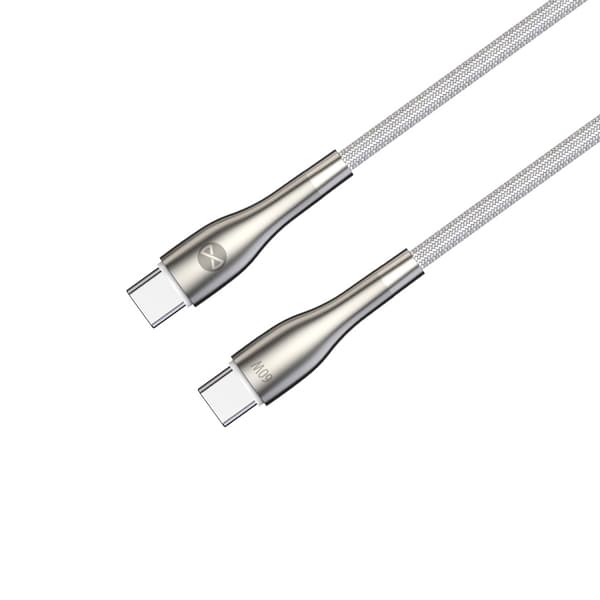 Forever Sleek-kabel USB-C - USB-C 1,0 m 60W vit