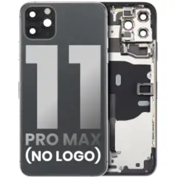 Baksida med förmonterade småkomponenter för iPhone 11 Pro Max (ingen logotyp) (Eftermarknad Plus) (Rymdgrå)