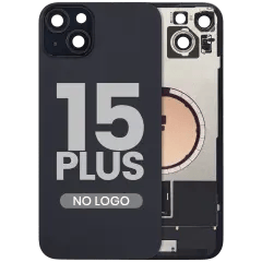 Baksida i glas med MagSafe-magnet för iPhone 15 Plus (ingen logotyp) (eftermarknad) (svart)