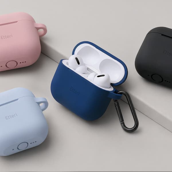Etteri silikonfodral för AirPods 4 mörkblå