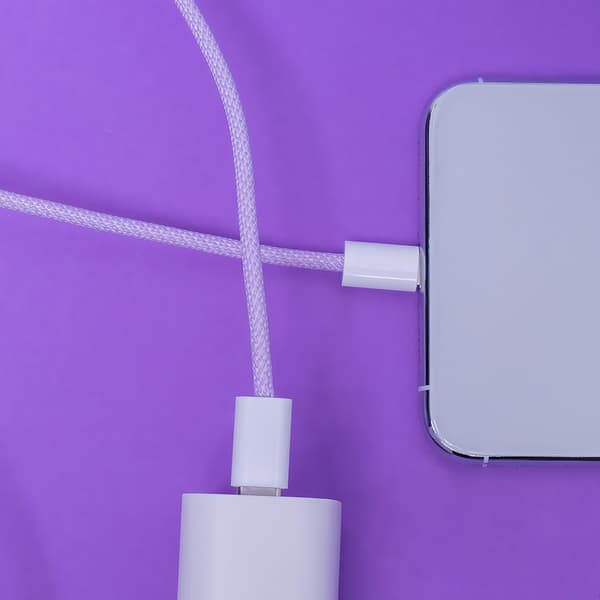Maxlife MXUC-06 kabel USB-C - USB-C 1,0 m 20W lila nylon