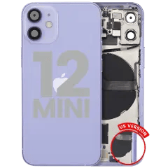 Baksida med smådelar för iPhone 12 Mini (amerikansk version) (begagnad OEM-dragning: Grade A) (lila)