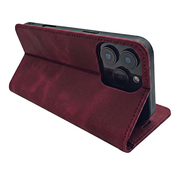 Smart Suede fodral för iPhone 16e / 17e maroon