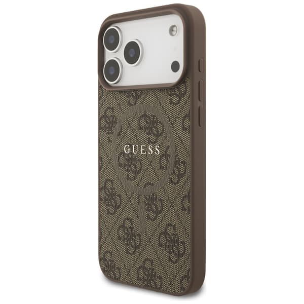 Guess 4G Ring Classic Logo MagSafe fodral för iPhone 17 Pro Max brun