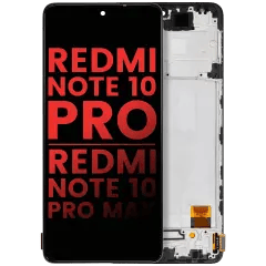 OLED-enhet med ram för Xiaomi Redmi Note 10 Pro / Redmi Note 10 Pro Max (Eftermarknad Plus) (Alla färger) röd