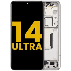 OLED-enhet med ram för Xiaomi 14 Ultra (renoverad) (vit) vit