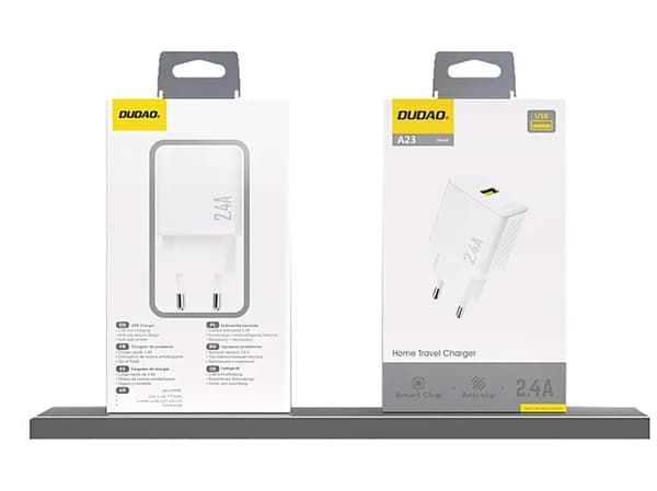 Dudao A23EU Adapter 12Watt GaN 1xUSB-A vit vit