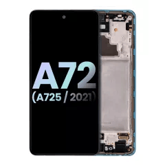 OLED Assembly With Frame For Samsung A72 (A725 / 2021) (Service Pack) (Awesome Blue)