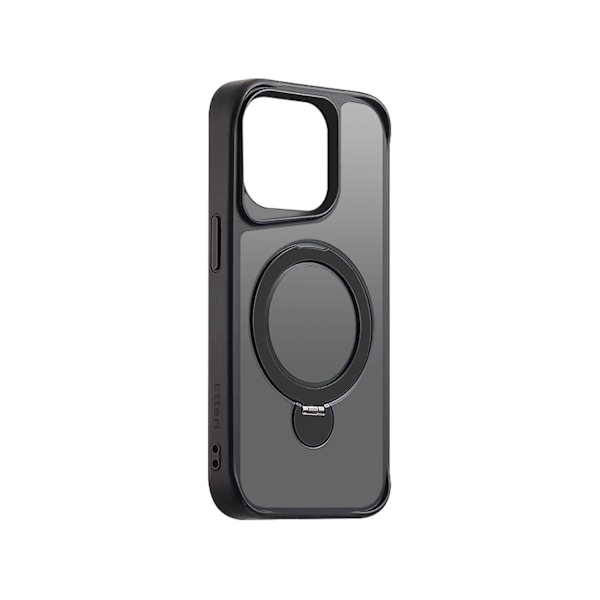 Etteri Matt Mag Ring-fodral för iPhone 15 Pro max svart svart