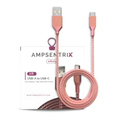USB Typ C till USB Typ A-kabel (1 m) (AmpSentrix Infinity) (Rosa) rosa
