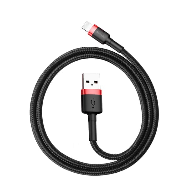 Baseus kabel Cafule USB - Lightning 0,5m 2,4A röd-svart svart