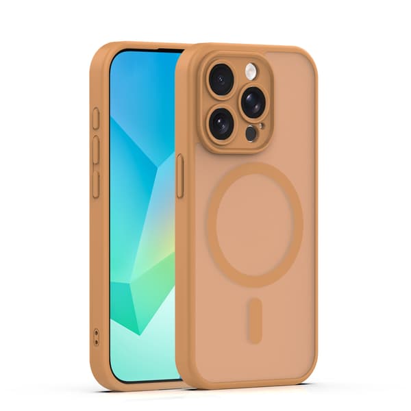 Mag Matt skal för iPhone 14 Pro brun kameraskydd brun